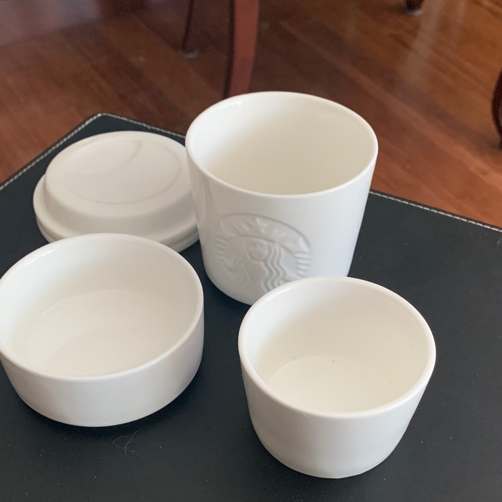 Starbucks Ivory Ceramic “Travel Mug” Candy Dish ~ 2012